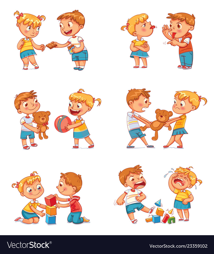 good-and-bad-behavior-of-a-child-royalty-free-vector-image