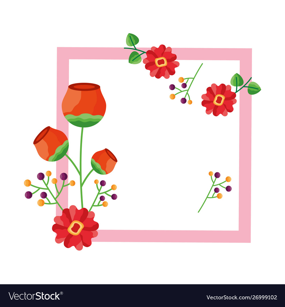 Isolated flowers frame design Royalty Free Vector Image