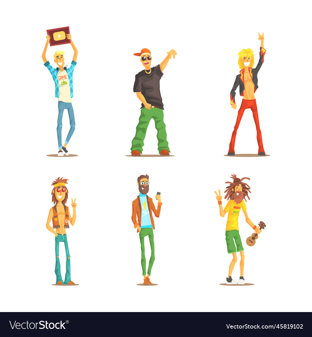 Man Character Of Different Subcultures Royalty Free Vector