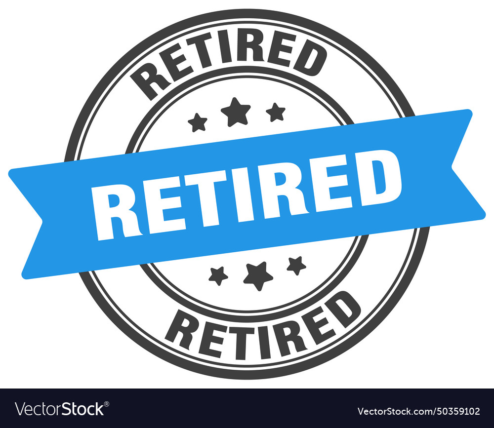 Retired stamp label on transparent Royalty Free Vector Image