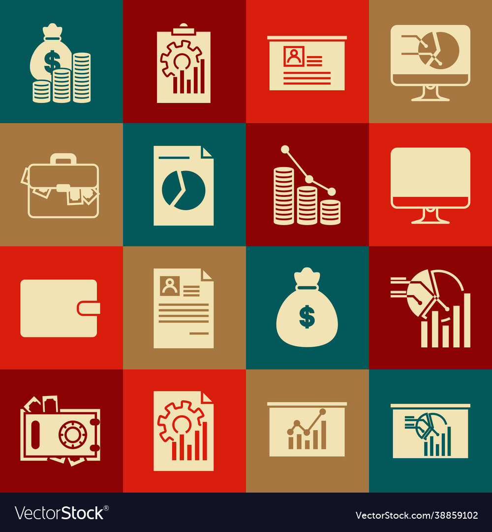 Set board with graph chart pie infographic Vector Image Set board with graph chart pie infographic