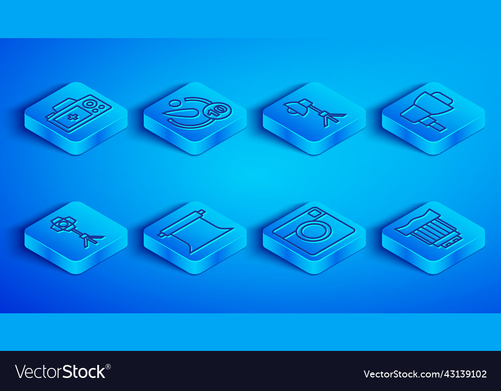 Set line photo camera timer softbox light Vector Image Set line photo camera timer softbox light