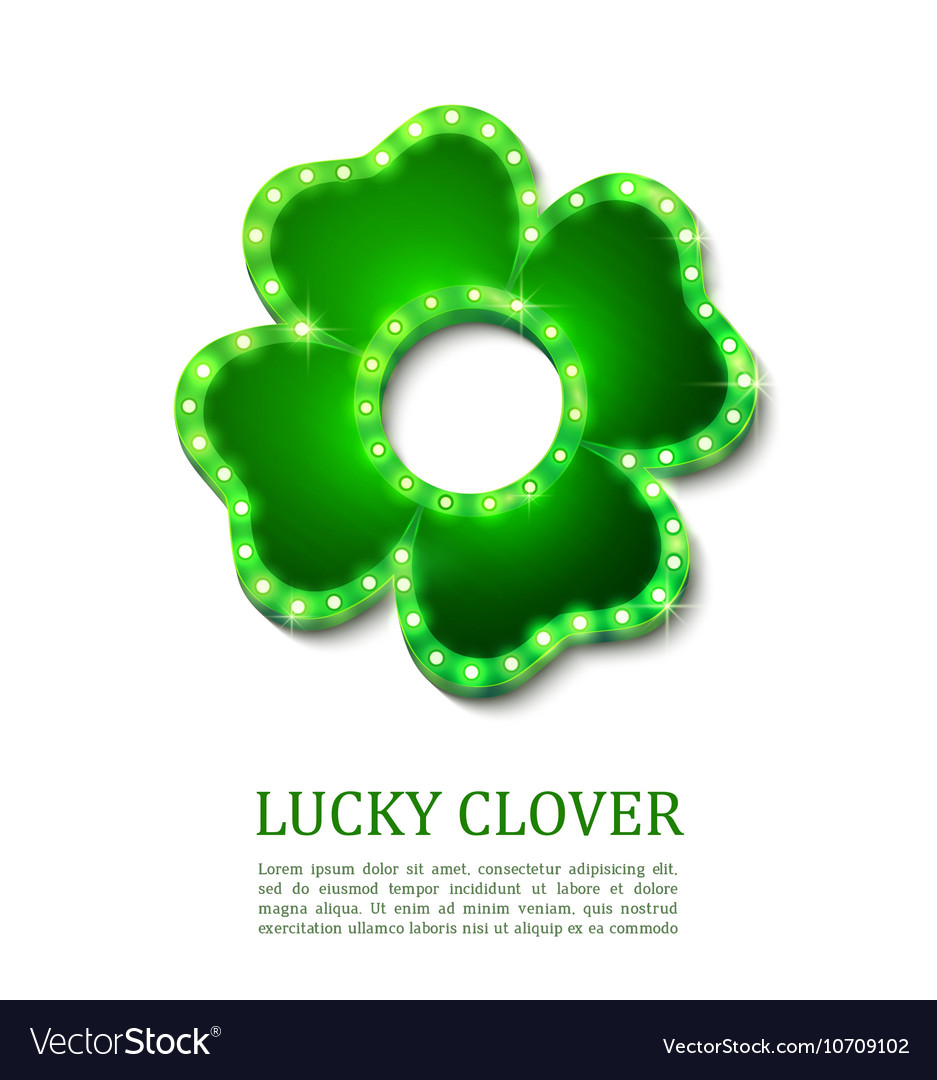 Shine lucky clover with shadow on abstract