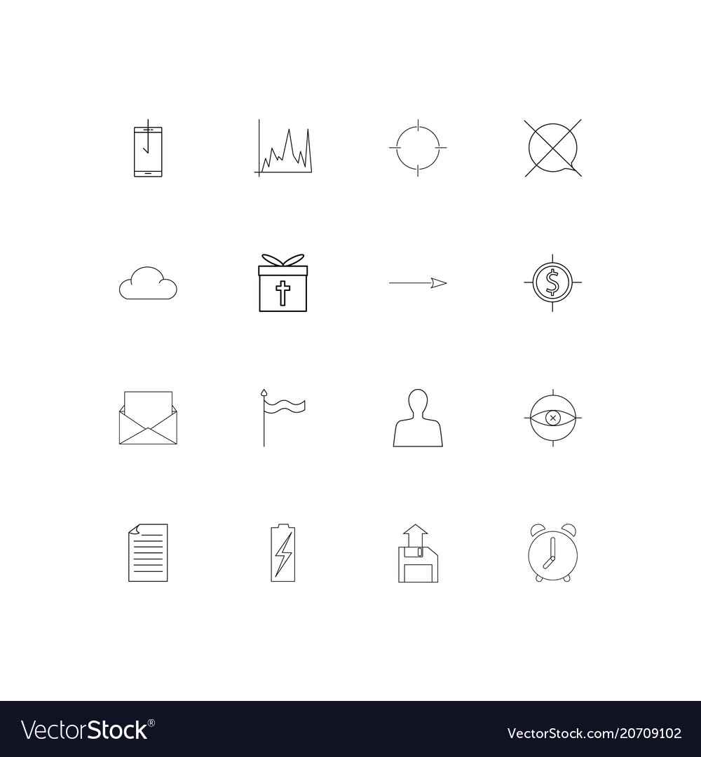 Web applications simple linear icons set outlined