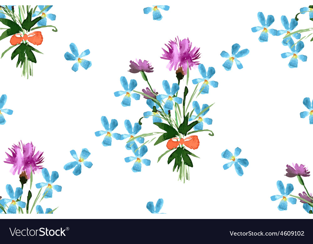 Wild flowers seamless pattern