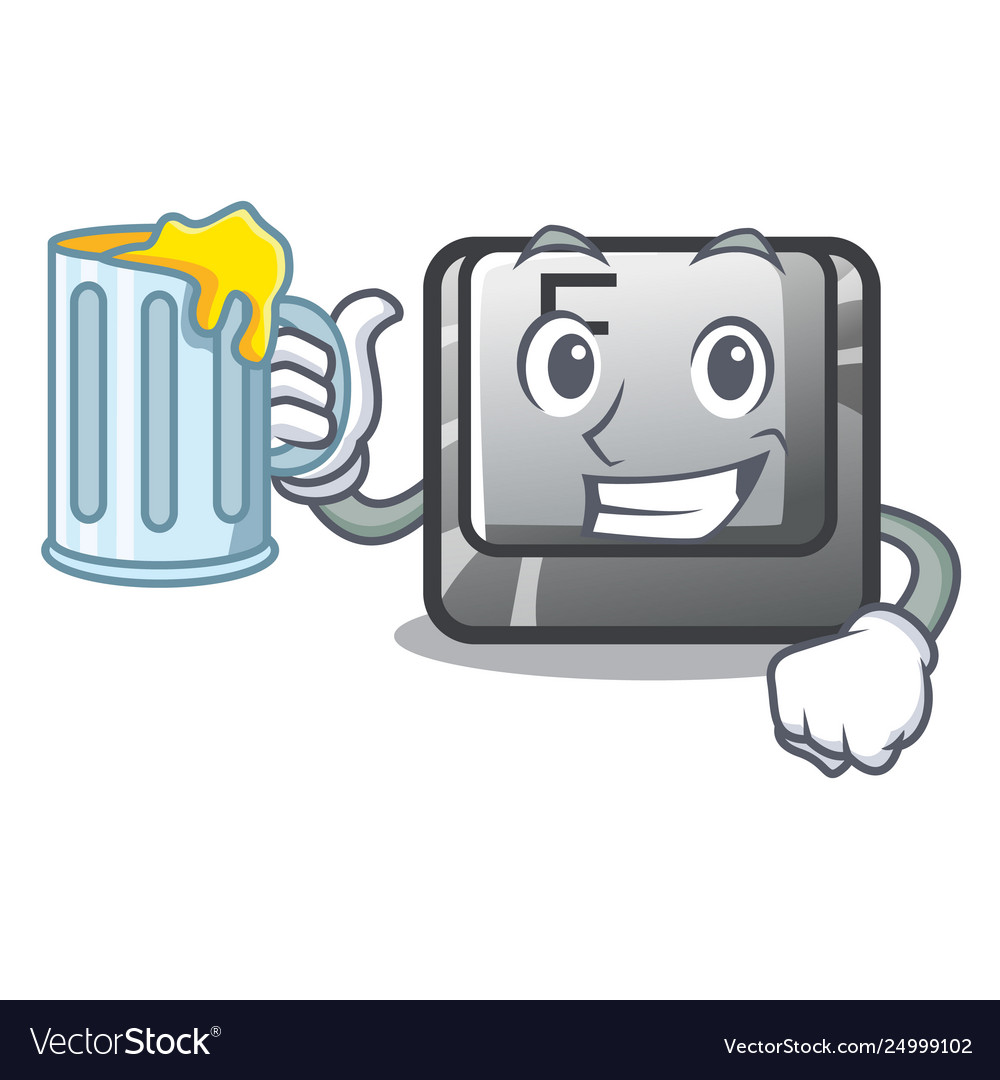 With juice button f installed on cartoon computer