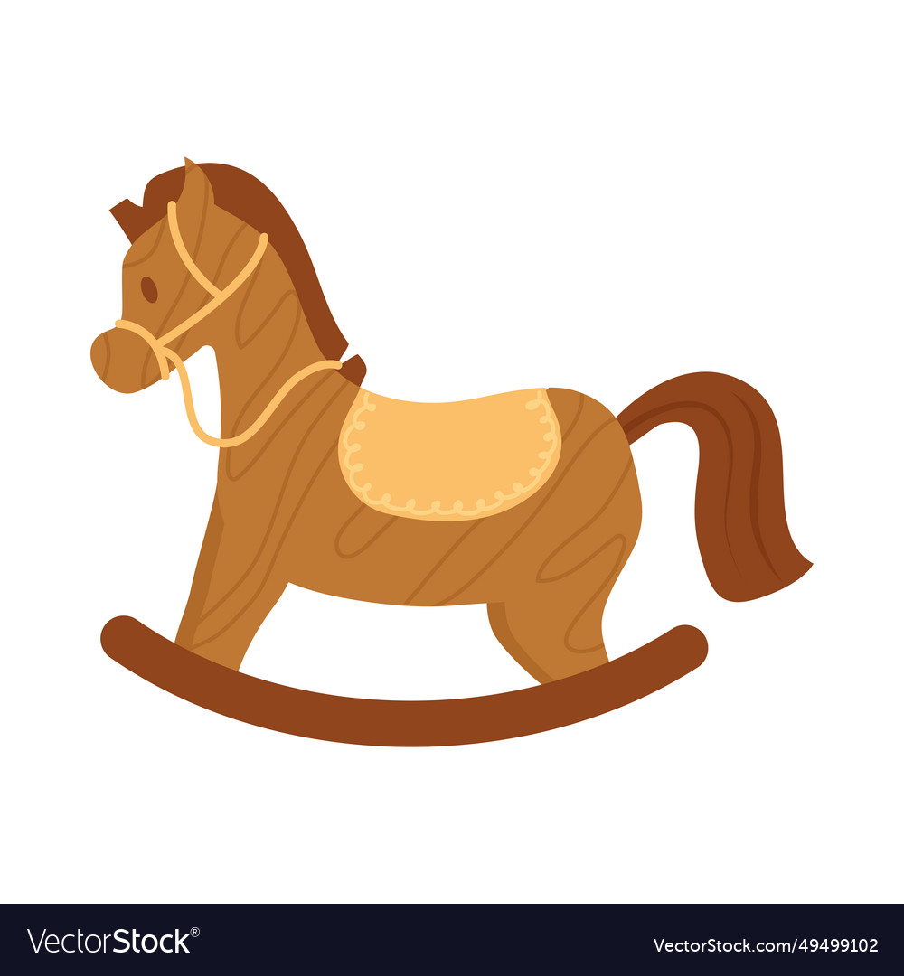 Wooden toy horse Royalty Free Vector Image - VectorStock