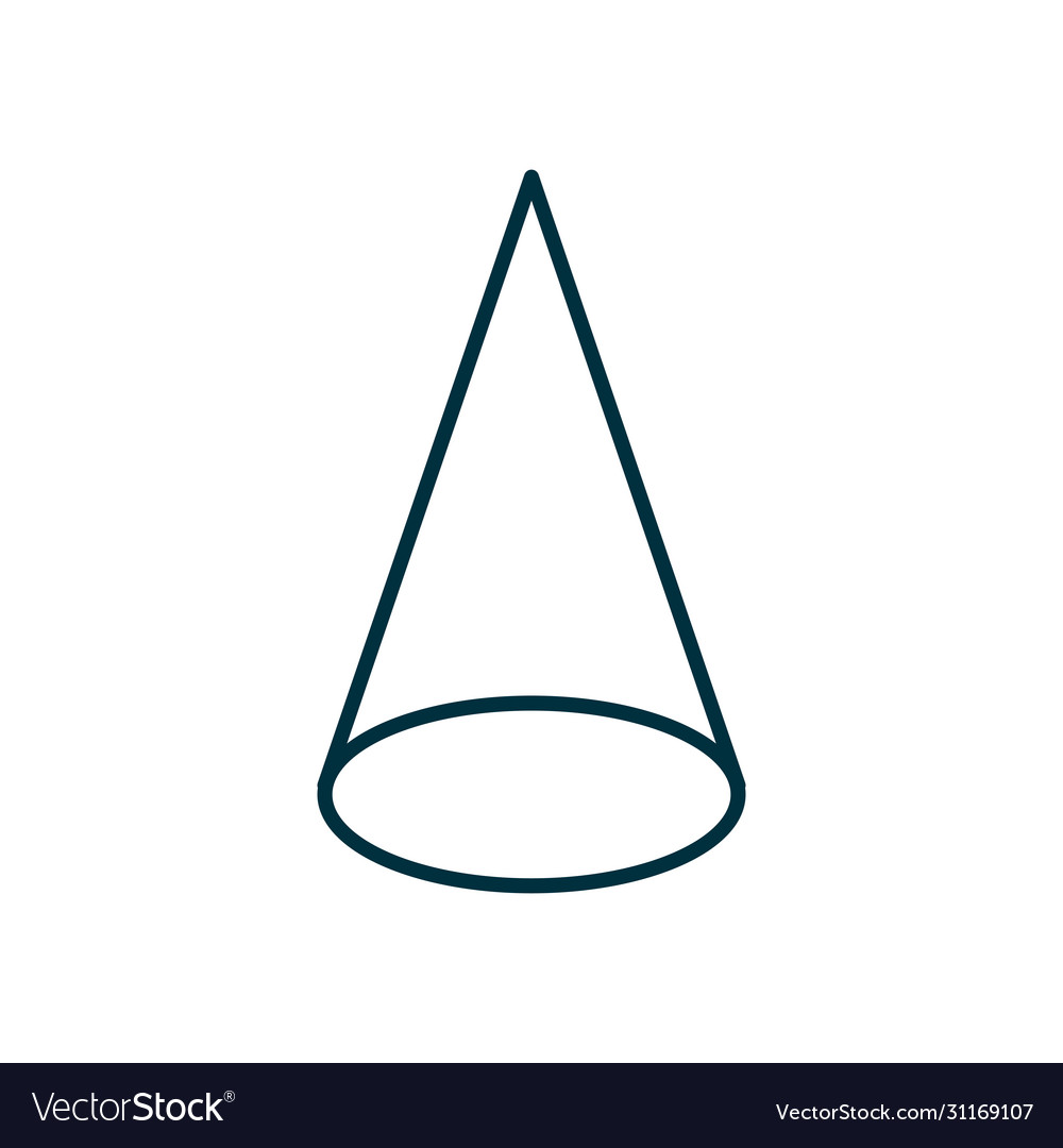 3d cone line style icon design