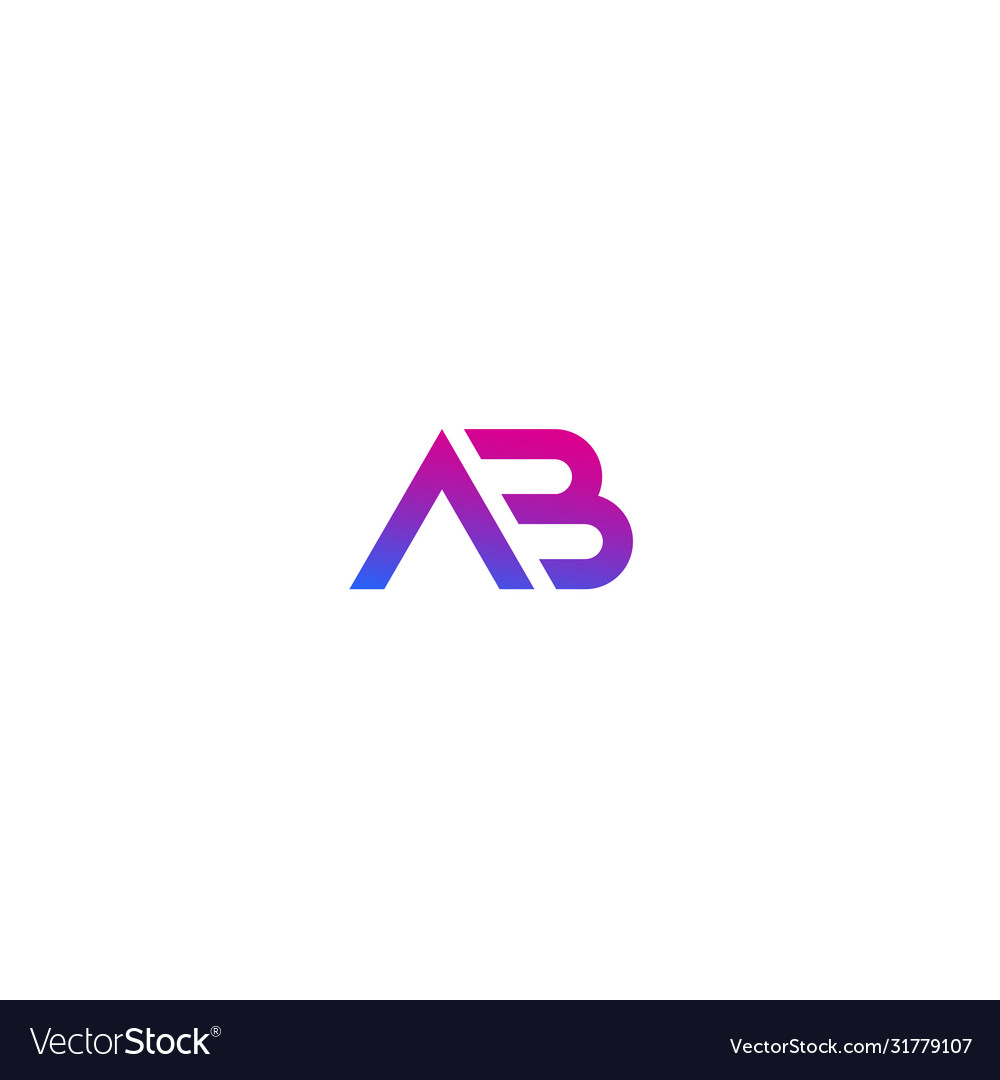Ab monogram logo on white