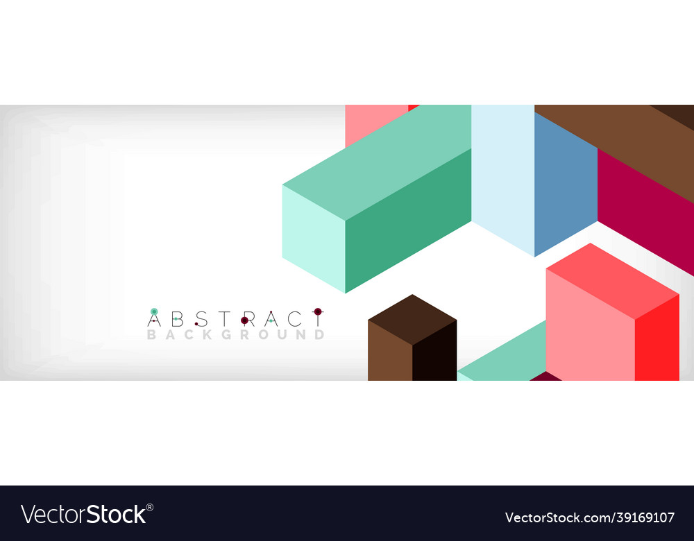 Abstract background 3d cubes cubic elements vector image Abstract background 3d cubes cubic elements