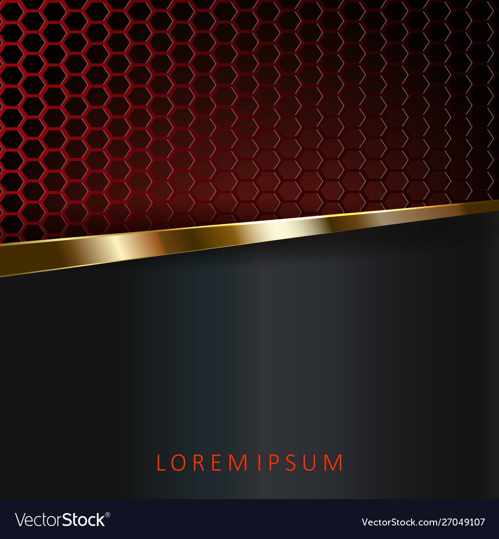 Abstract mesh design in gray and red with a gold vector image Abstract mesh design in gray and red with a gold