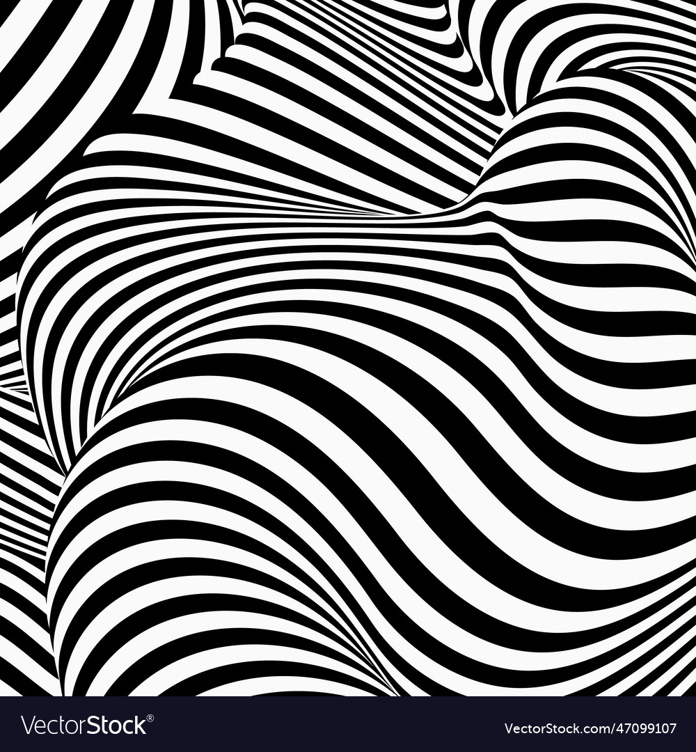 Abstract pattern with black and white wavy lines vector image Abstract pattern with black and white wavy lines