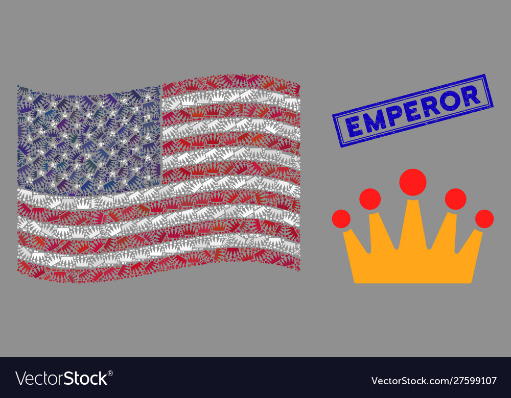 American flag stylization crown and distress