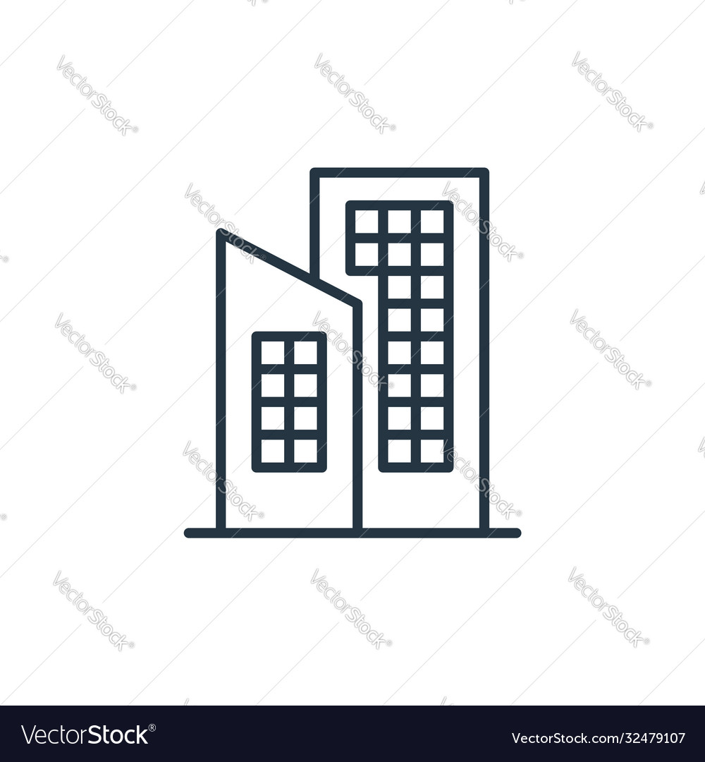 Building icon editable stroke Royalty Free Vector Image