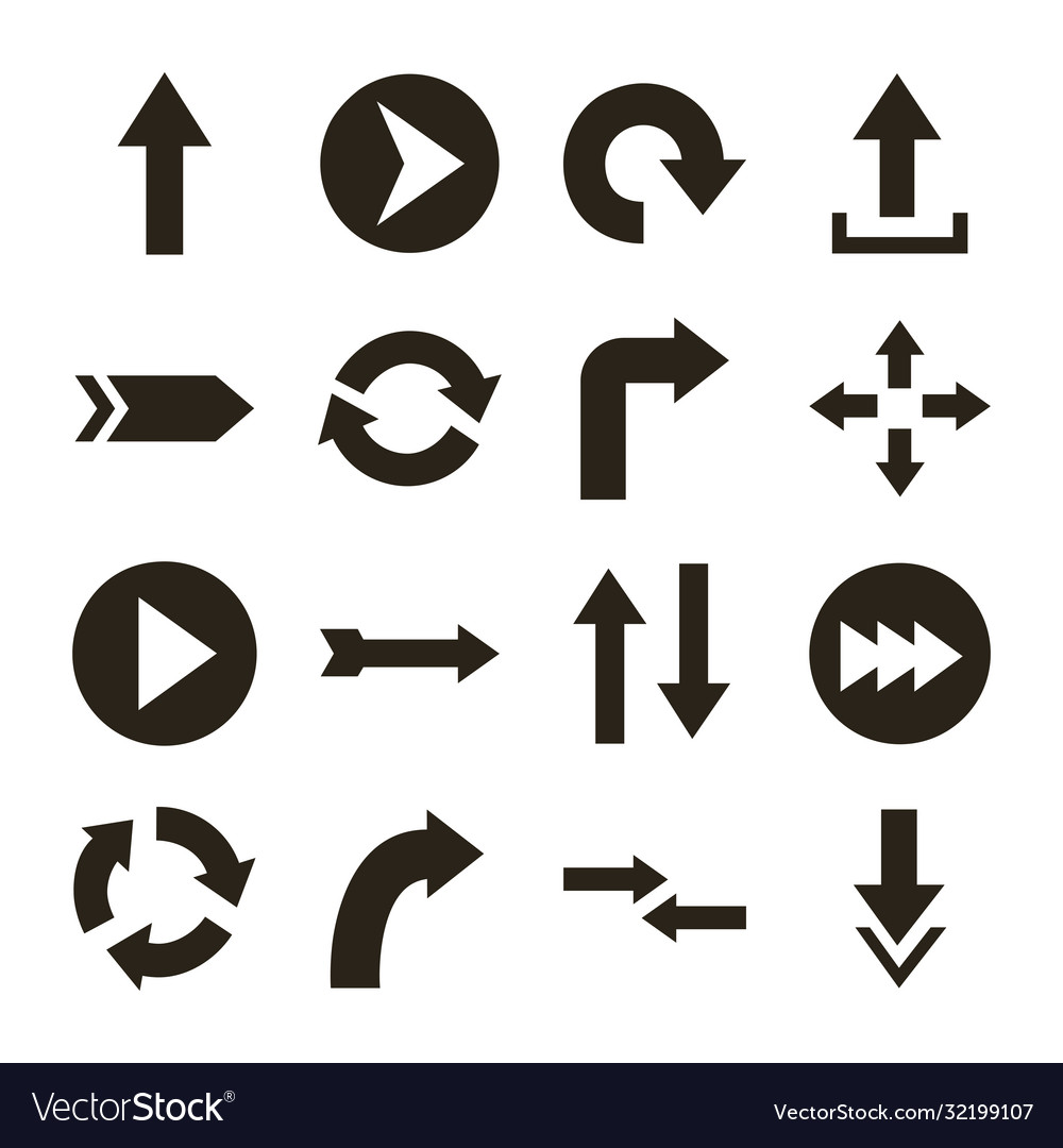 Bundle arrows set icons