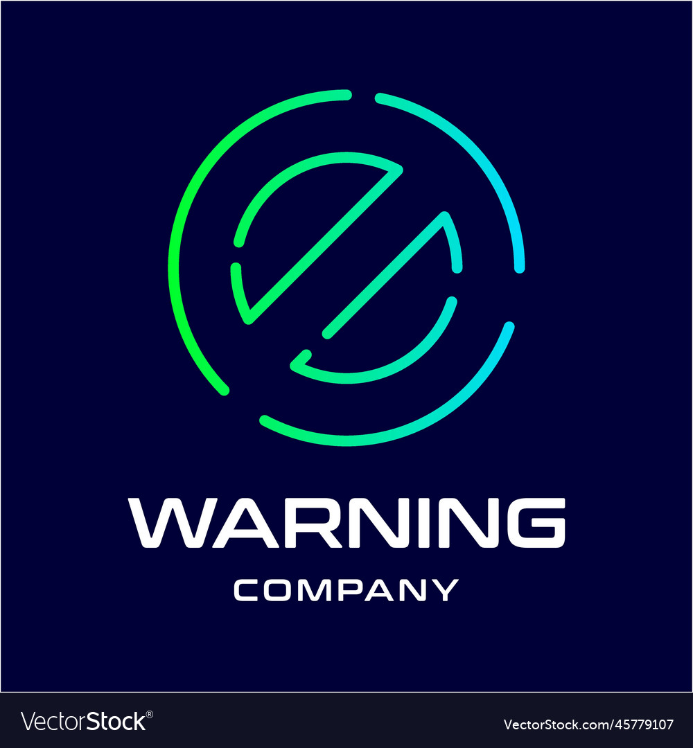 Digital stop or warning icon logo template