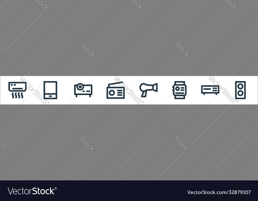 Electronics line icons linear set quality