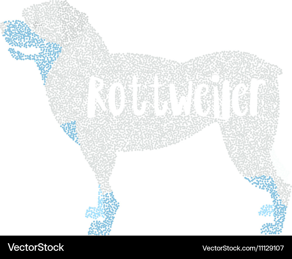 Form round particles dog breed rottweiler Vector Image