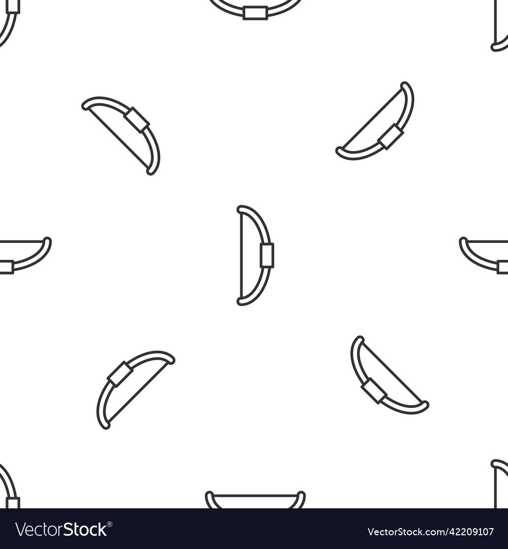 Grey line bow icon isolated seamless pattern
