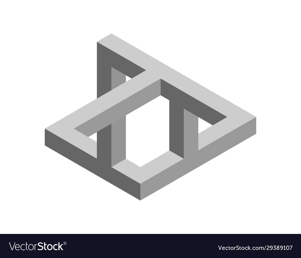 Impossible object isolated on white background 3d