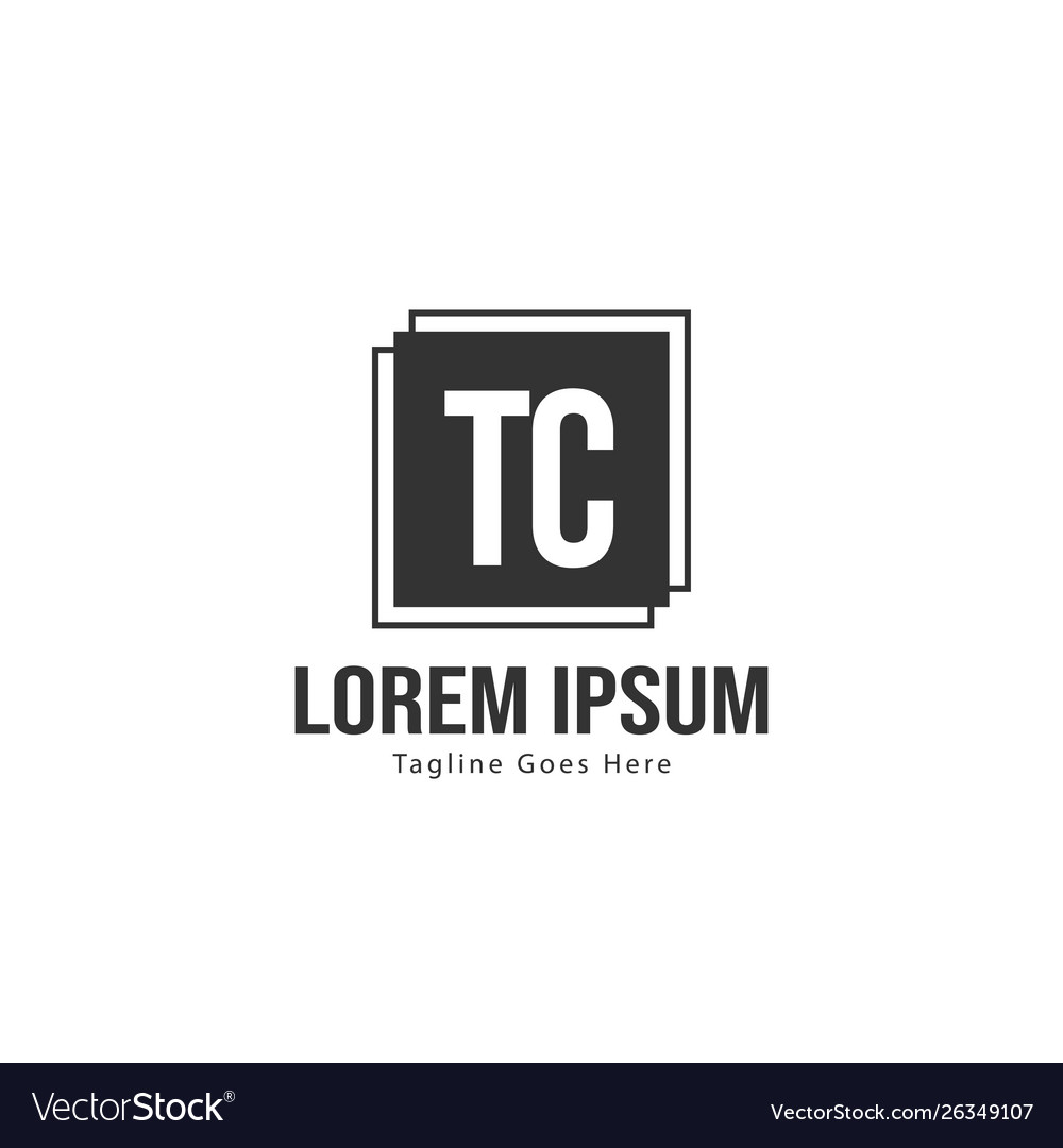 Initial tc logo template with modern frame Vector Image