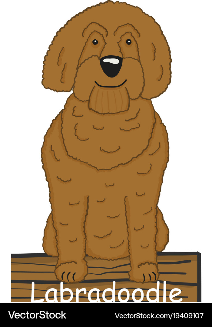 Labradoodle cartoon dog icon Royalty Free Vector Image