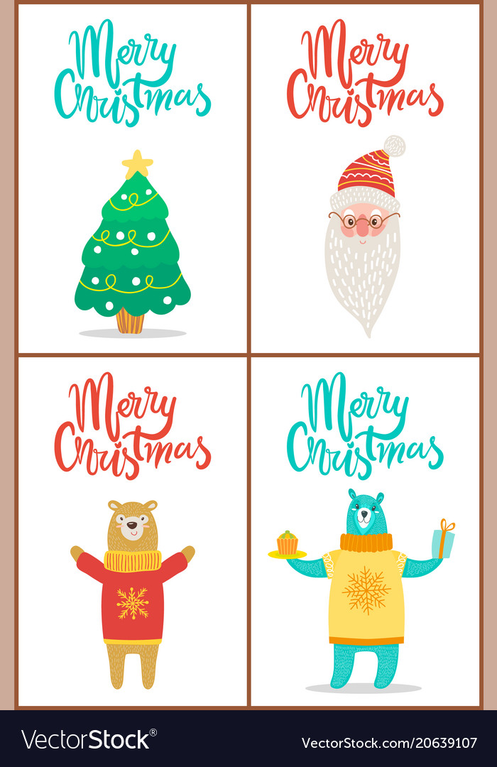 merry christmas posters set royalty free vector image