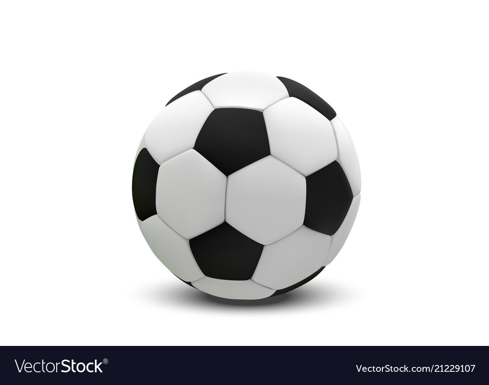 Realistic soccer ball or football on white