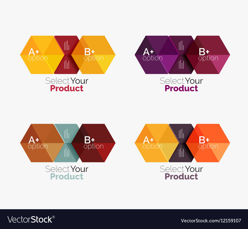 Set of business hexagon layouts with text