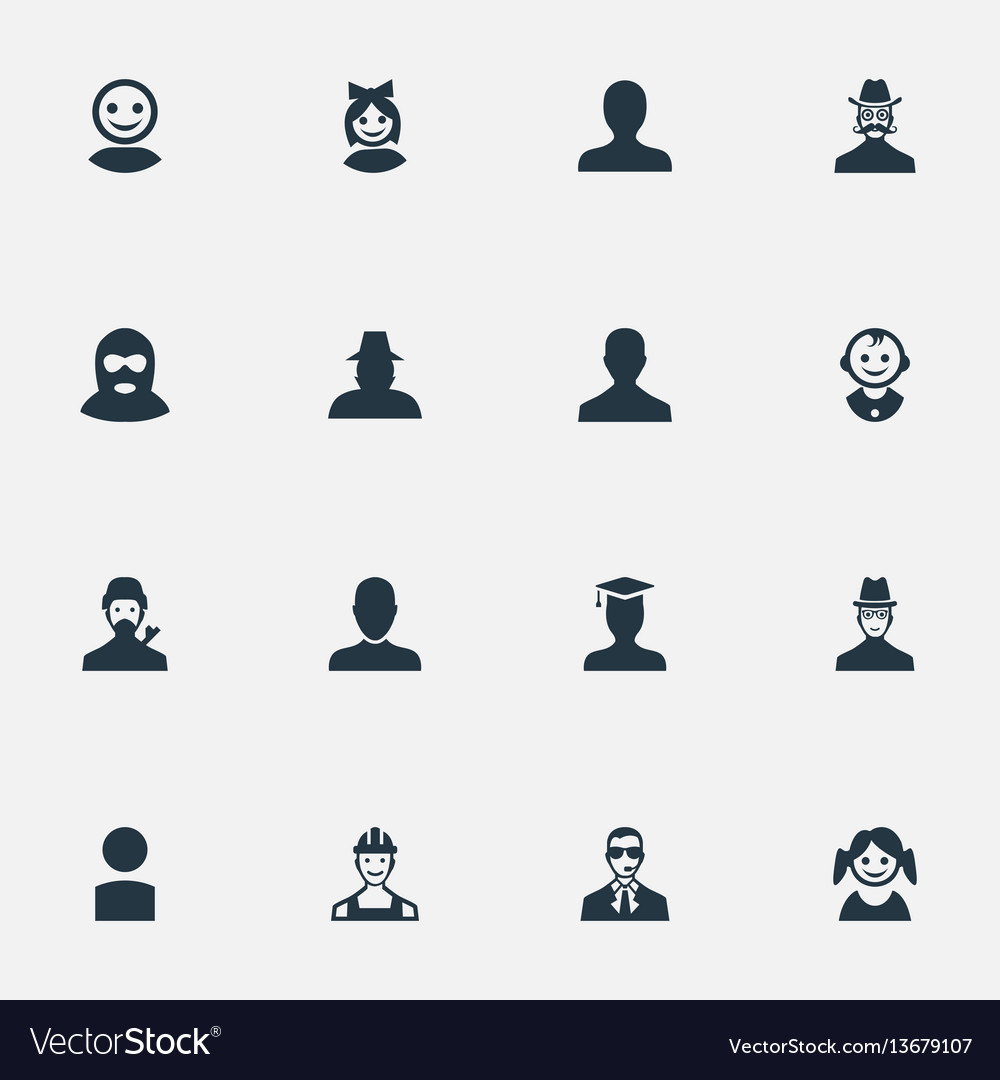 Set of simple avatar icons