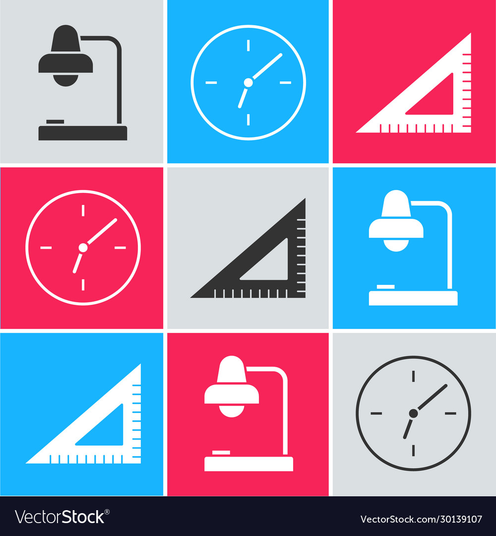 Set Tischleuchte Uhr und dreieckige Herrschersymbol