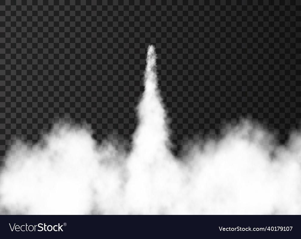 Smoke from space rocket launch isolated