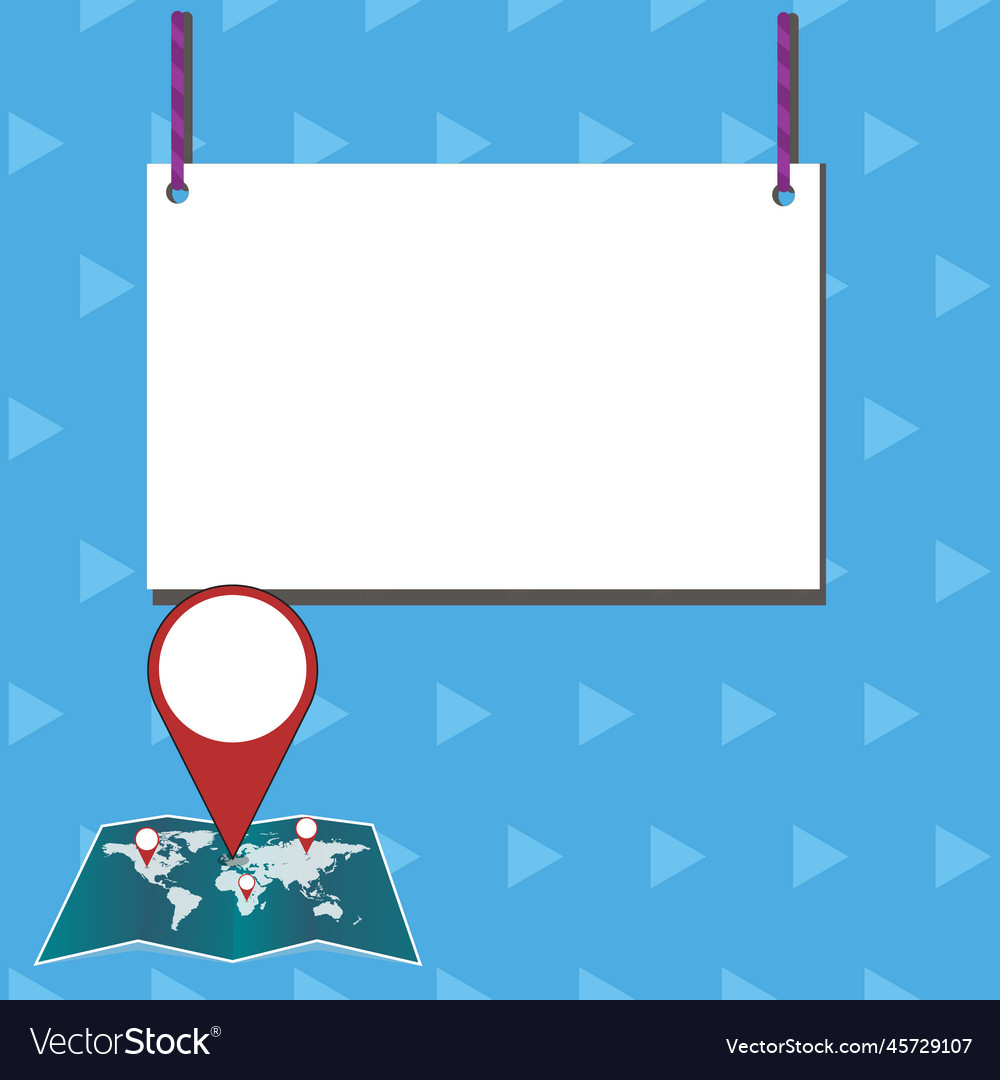 Speech bubble with important message above map vector image Speech bubble with important message above map