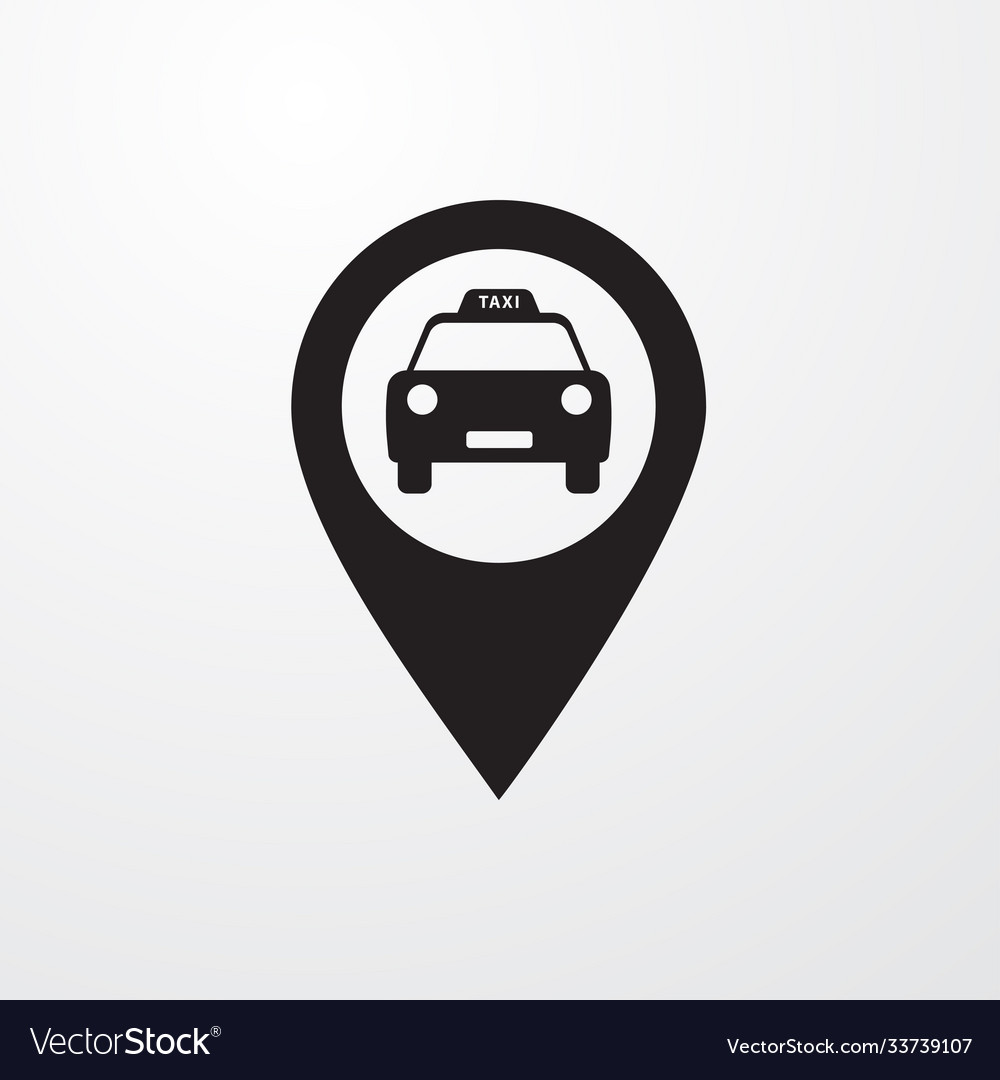 Taxi Kartenzeiger-Symbol für Web und Mobile vector image Taxi Kartenzeiger-Symbol für Web und Mobile
