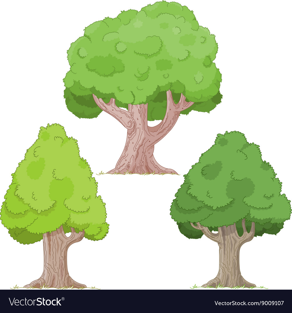 Tree Set Royalty Free Vector Image Vectorstock Tree Set Royalty Free Vector Image Vectorstock