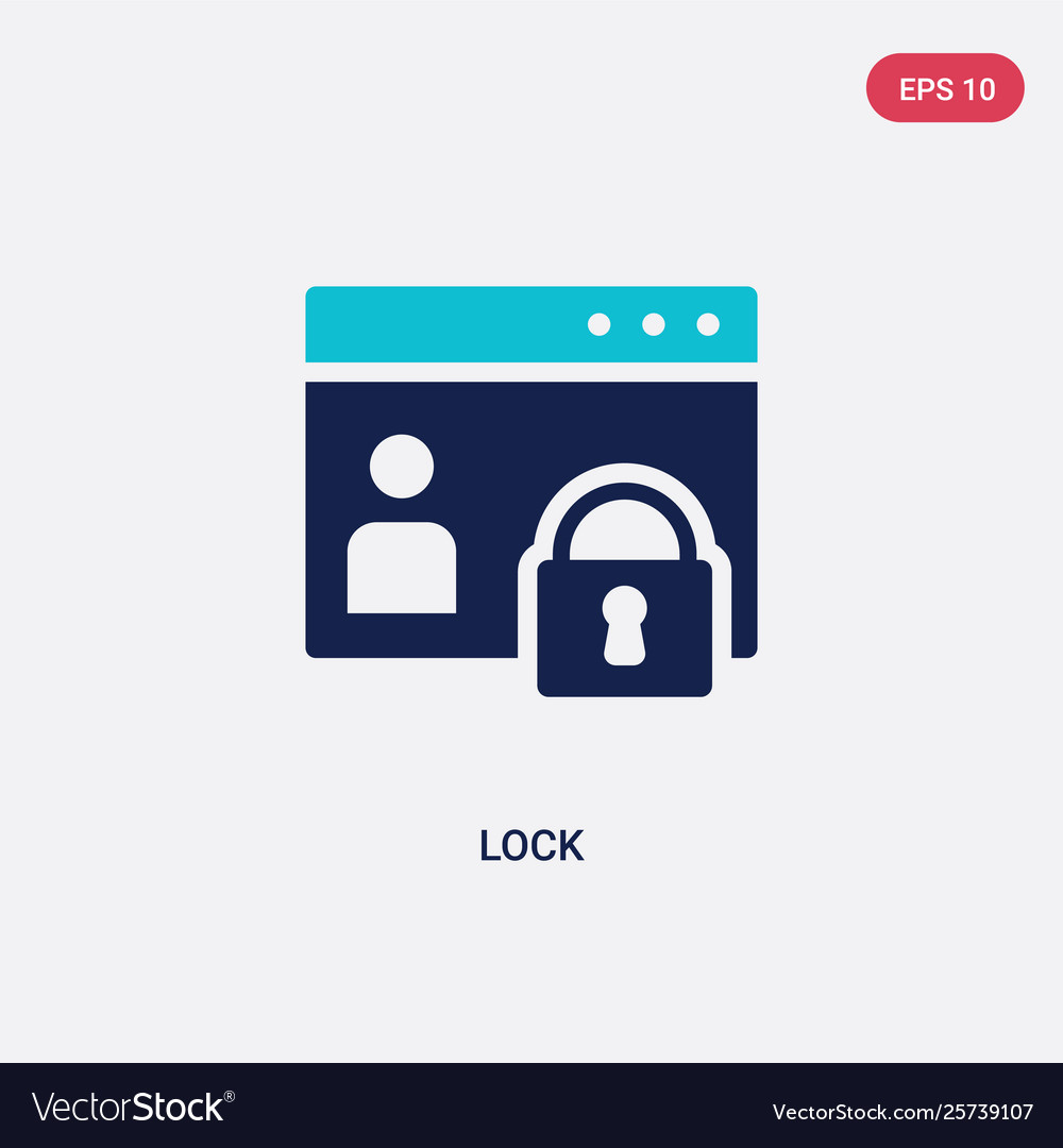Two color lock icon from gdpr concept isolated