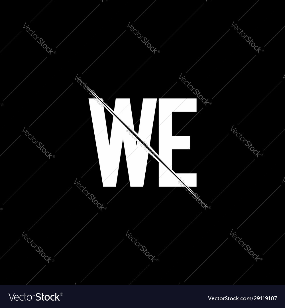 We logo monogram with slash style design template