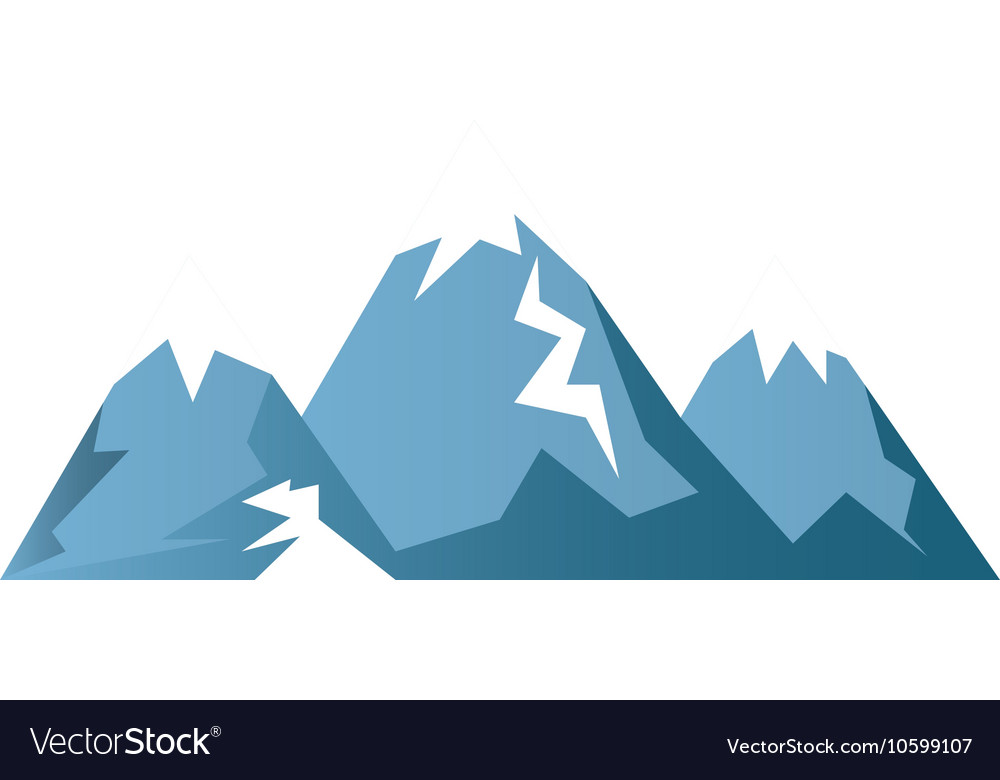 Winter landscape mountains Royalty Free Vector Image