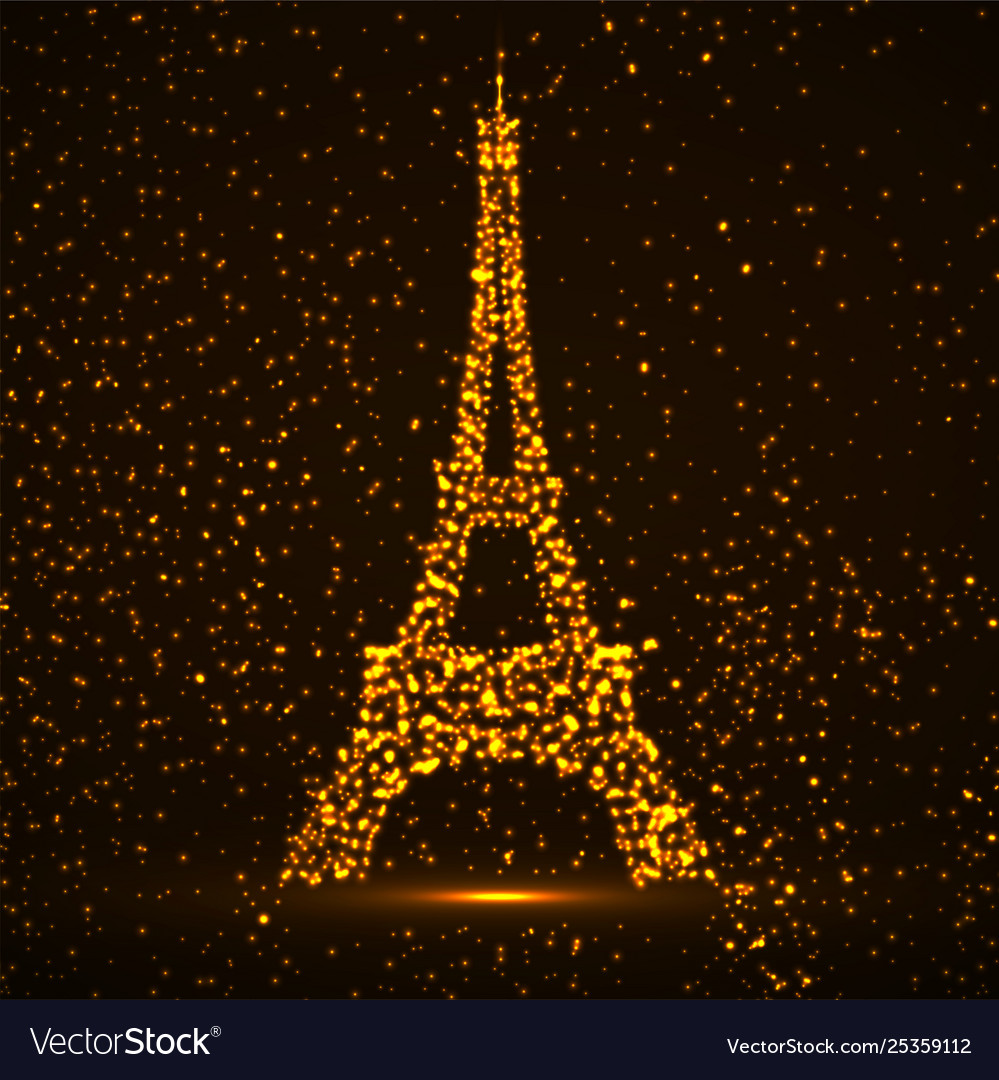 Abstract eiffel tower glowing particles Vector Image Abstract eiffel tower glowing particles