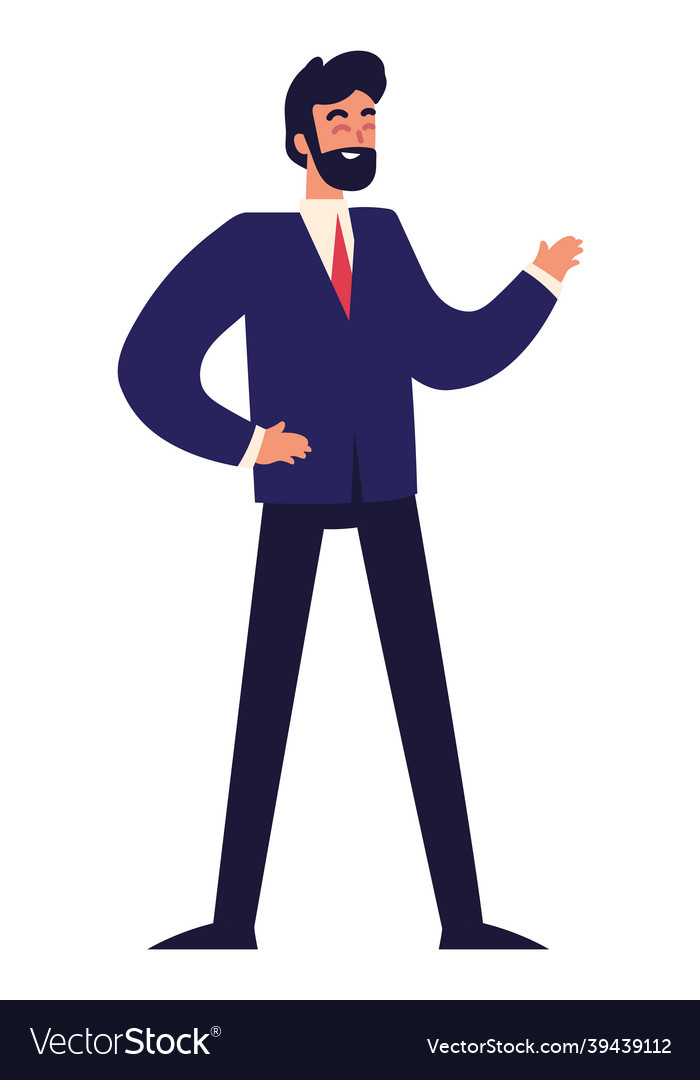 Bearded business man Royalty Free Vector Image