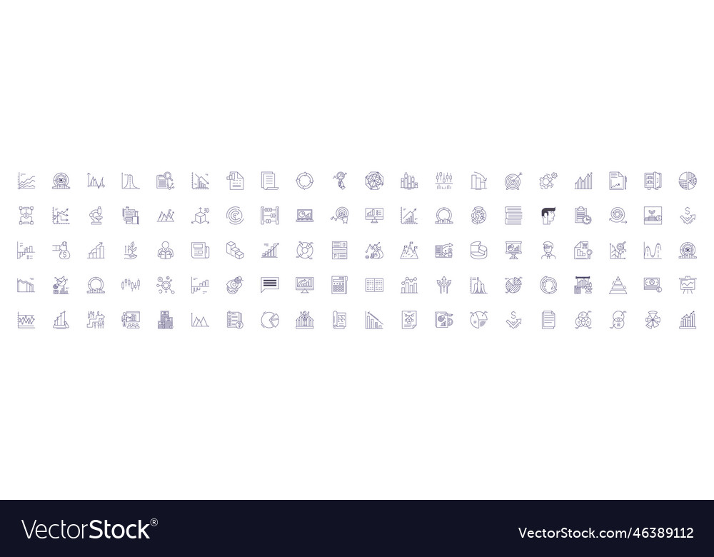 Charts and diagrams line icons signs set design