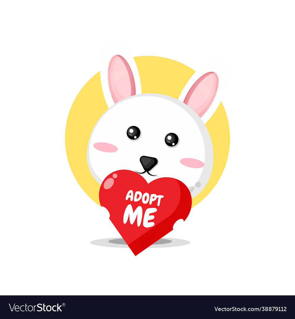 Cute bunny character wants to be adopted