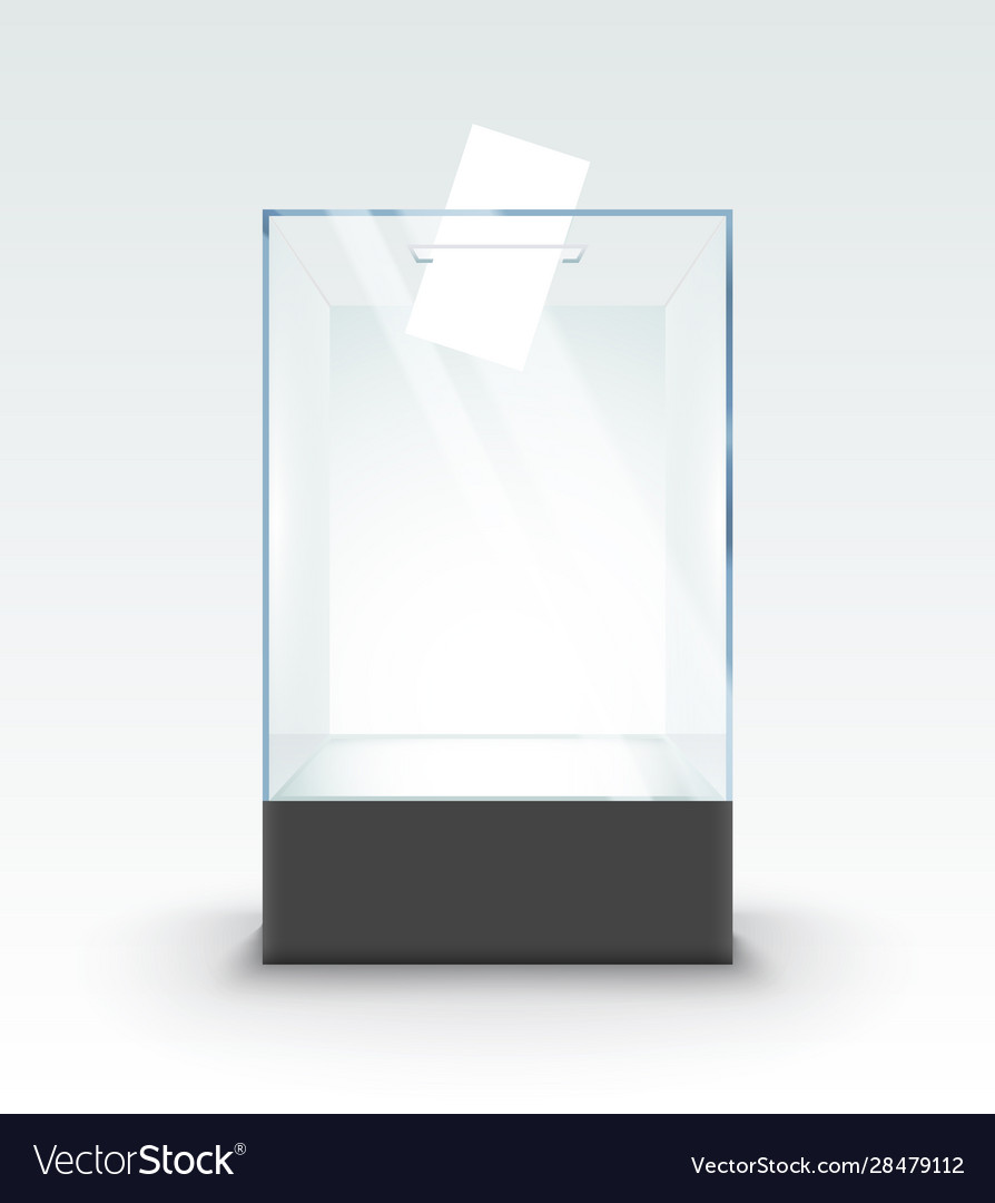 Glass Ballot Box - Empty Vote Container