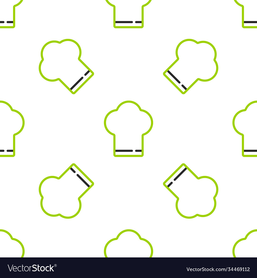 Line chef hat icon isolated seamless pattern