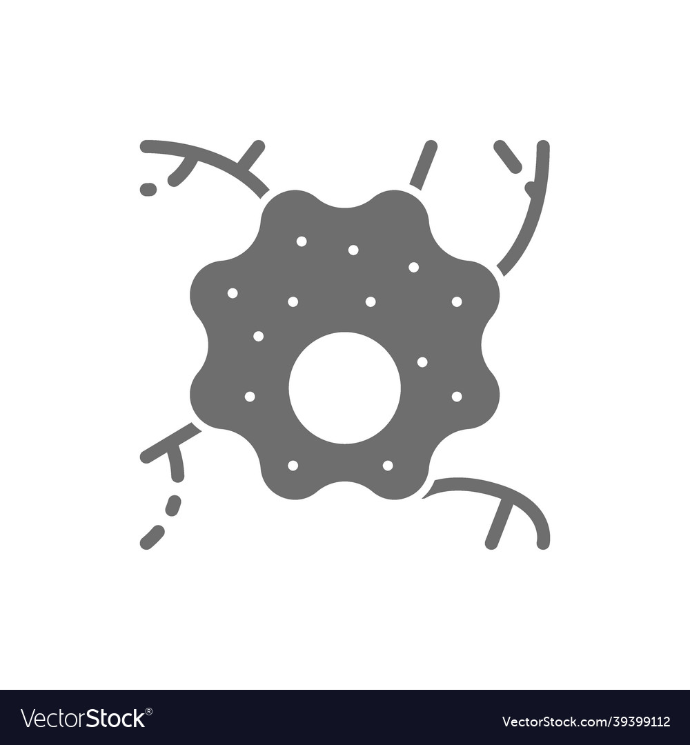 Nerve cell neuron human anatomy grey icon