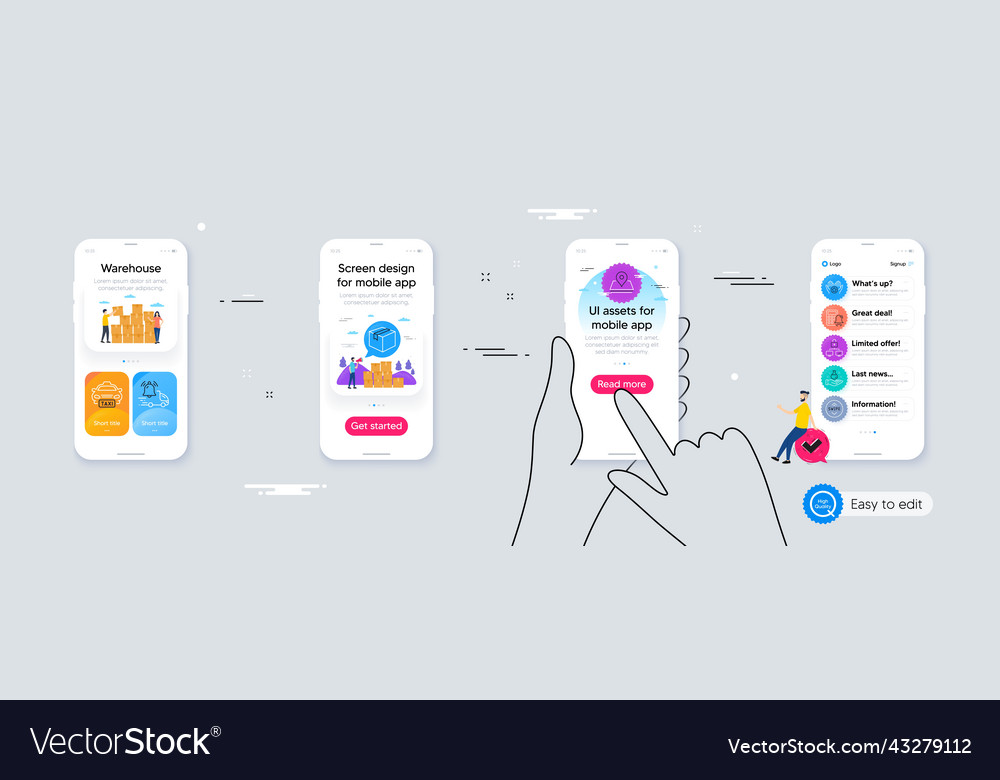 Outline set of delivery notification calculator