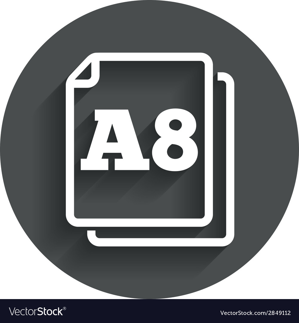 Paper size a8 standard icon document symbol