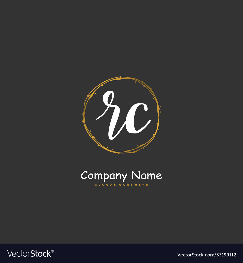 R c rc initial handwriting and signature logo Vector Image R c rc initial handwriting and signature logo