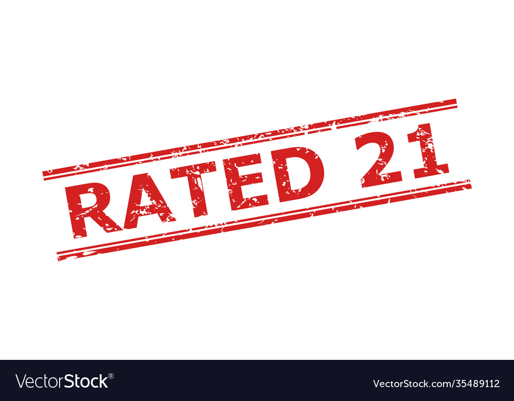 Rated 21 watermark with distress style and double Vector Image