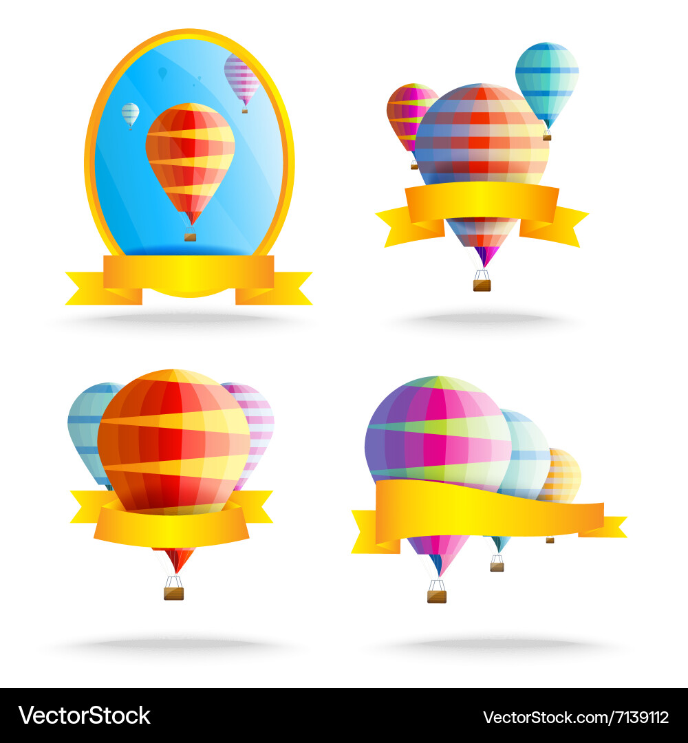 Ribbons with balloons Royalty Free Vector Image
